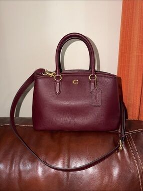 ‼️Coach Legacy Carryall 28 Merlot Leather Satchel Crossbody Bag